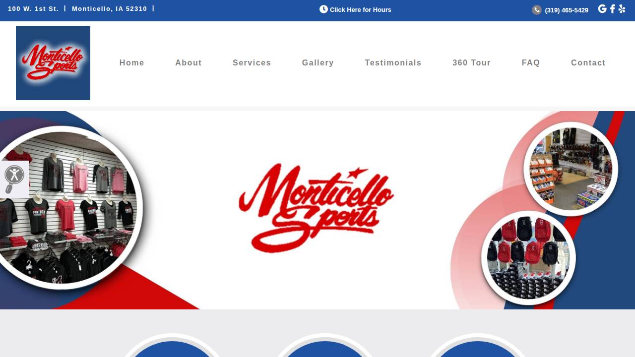 Monticello Sports Inc, Monticello Sports website screenshot