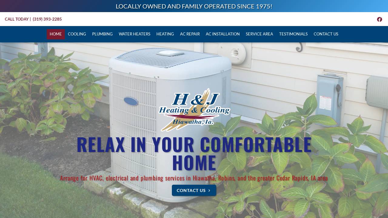 H AND J Heating AND Cooling INC website screenshot