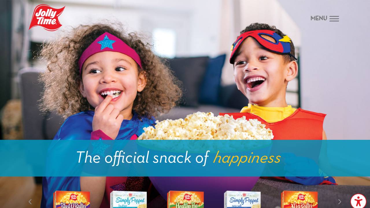 American POP Corn CO, Jolly Time website screenshot