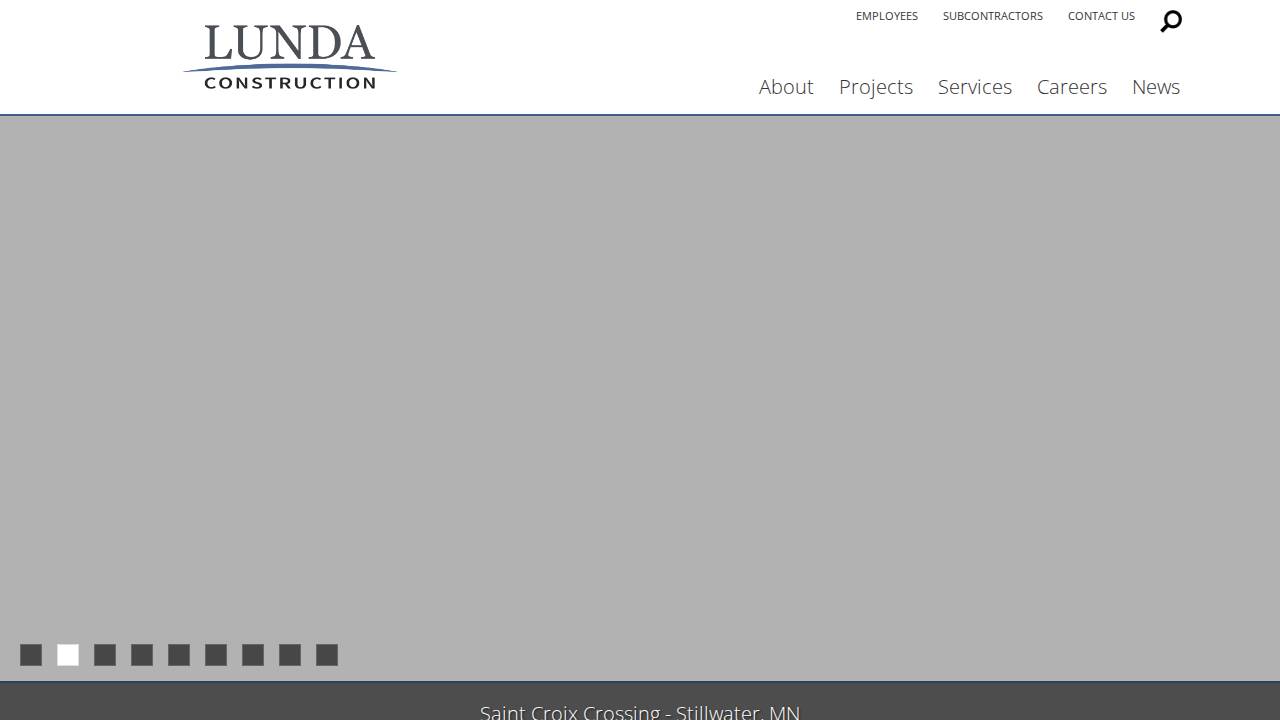Lunda Construction Company website screenshot