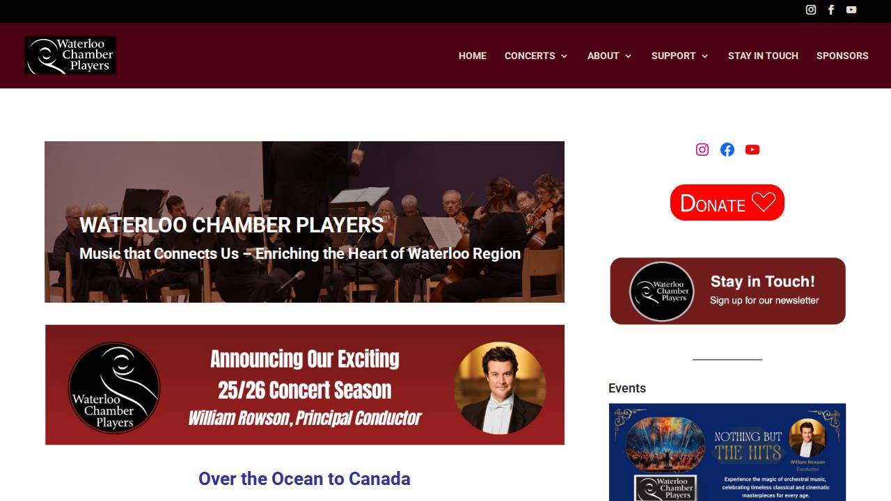 Waterloo Teachers Comm Concert Asso website screenshot