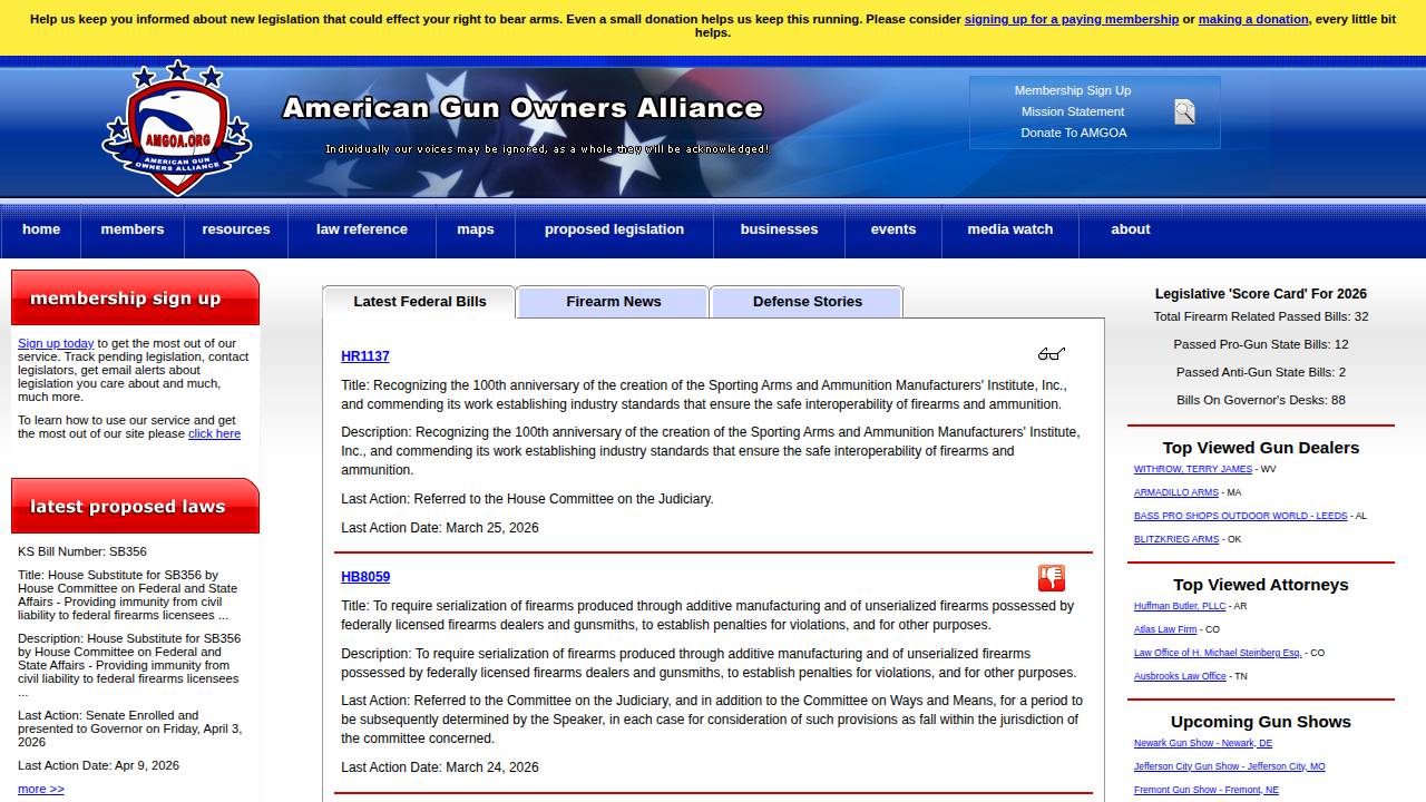 Johnson, Gary L; Paint Creek Sporting Goods website screenshot