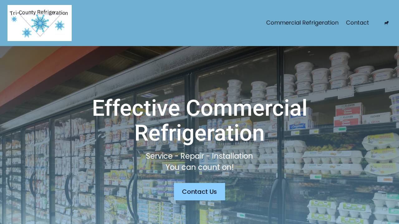 Bear, James R; Tri-county Refrig & Dairy Sply website screenshot