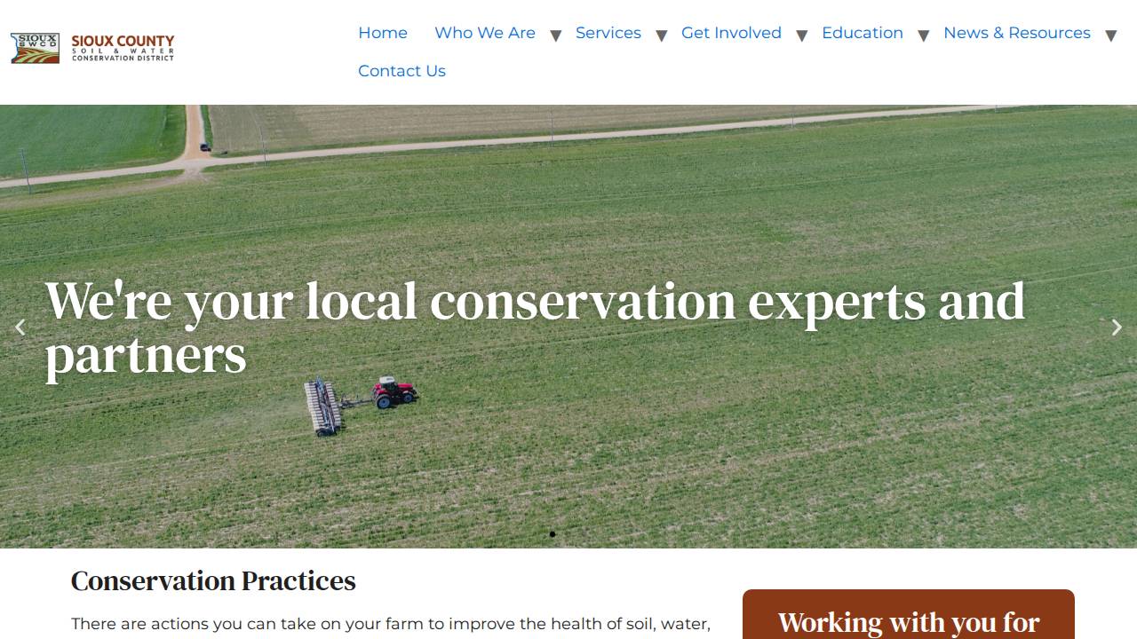 Sioux CO Soil Conserv DIS website screenshot