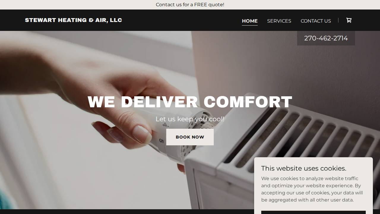 Stewart Refrigeration website screenshot