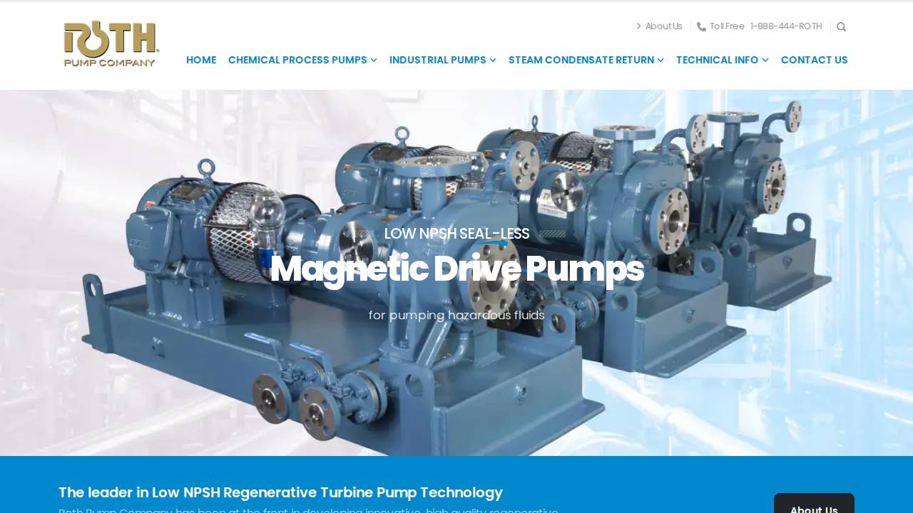 Roth Pump Company website screenshot