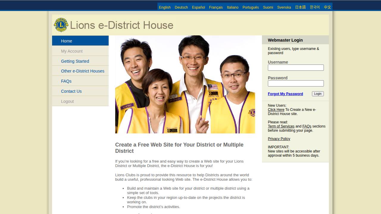 Williams Lions Club website screenshot