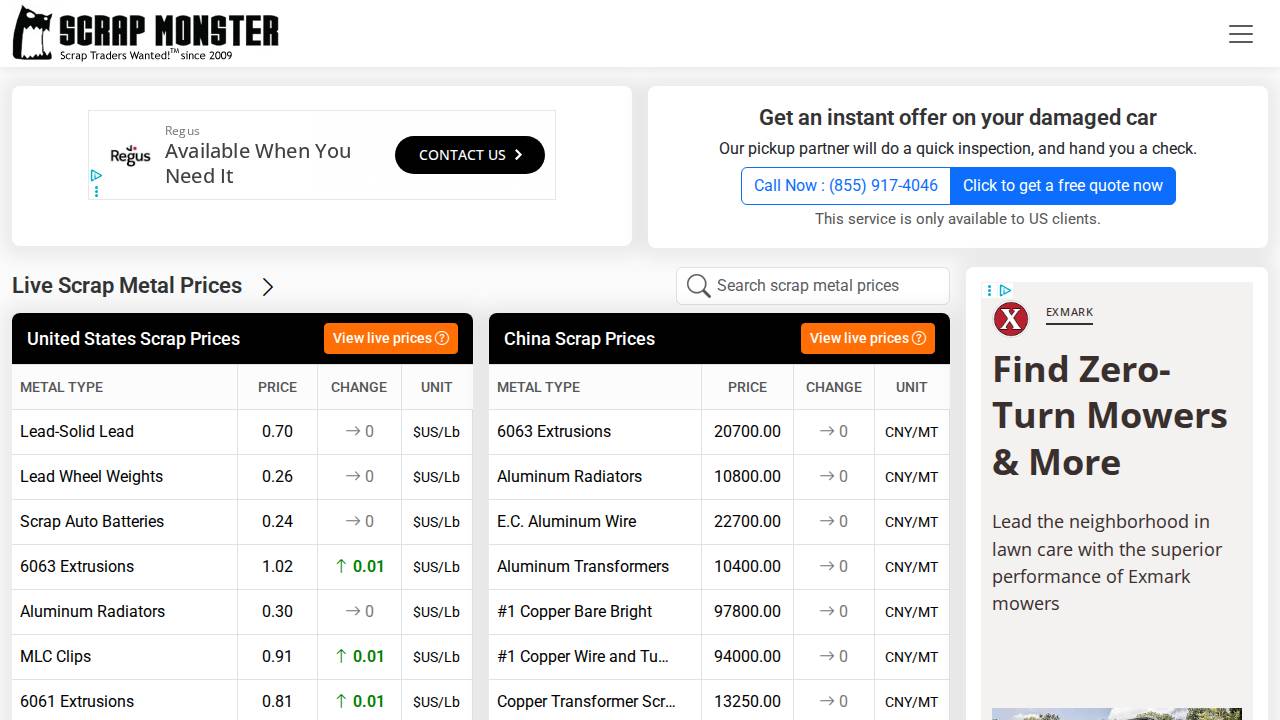 Rowley,richard H & Carol L; Stone City Iron & Metal CO website screenshot