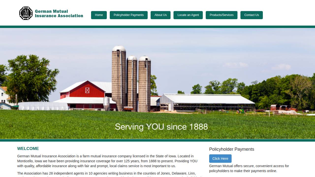 Castle Grove Mutual INS Assn website screenshot
