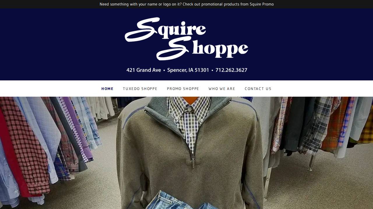 Squire Shoppe Inc-spencer website screenshot