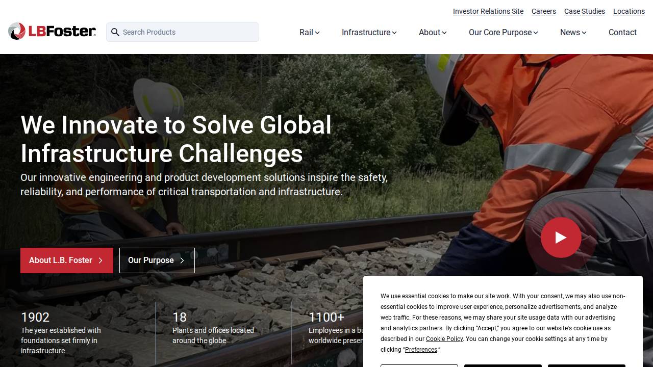 LB Foster Company website screenshot