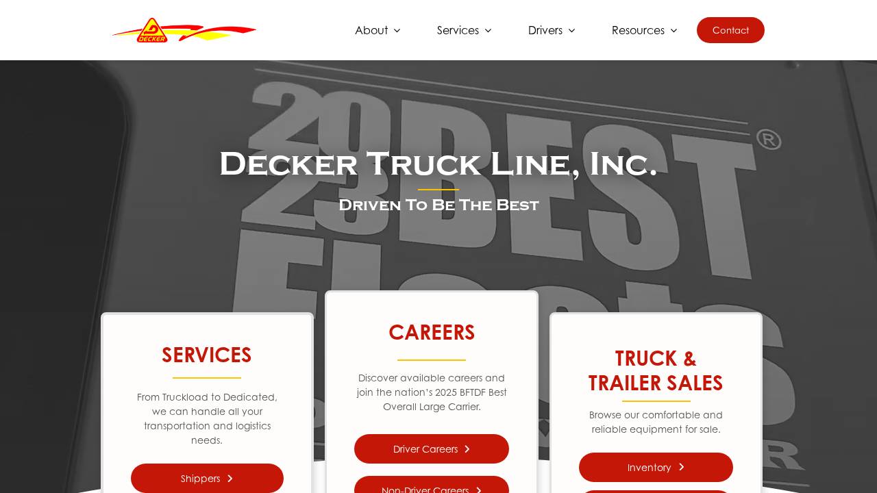 Decker Truck Line INC website screenshot