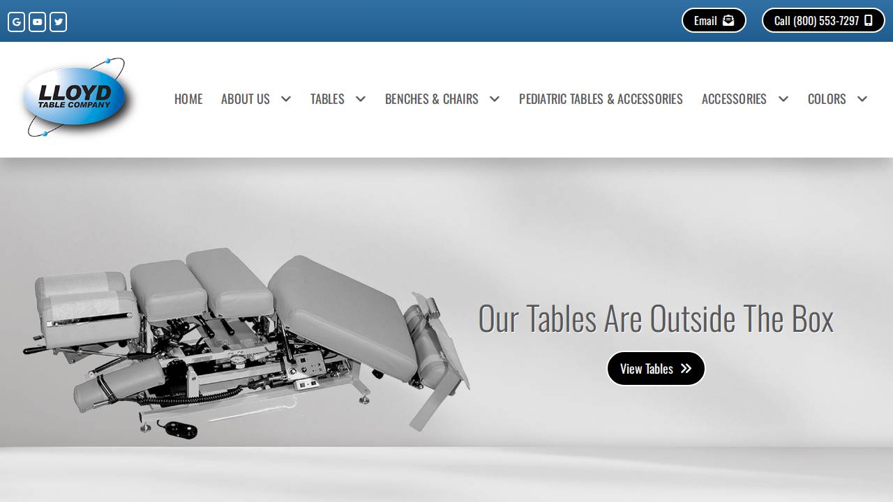 Lloyd Table Company website screenshot
