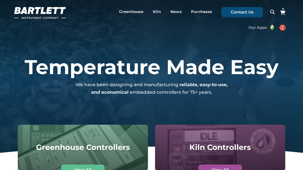 Bartlett Instrument CO, Bart website screenshot