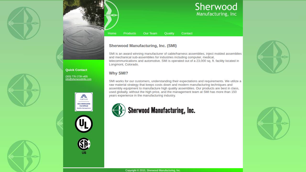 John W Sherwood website screenshot