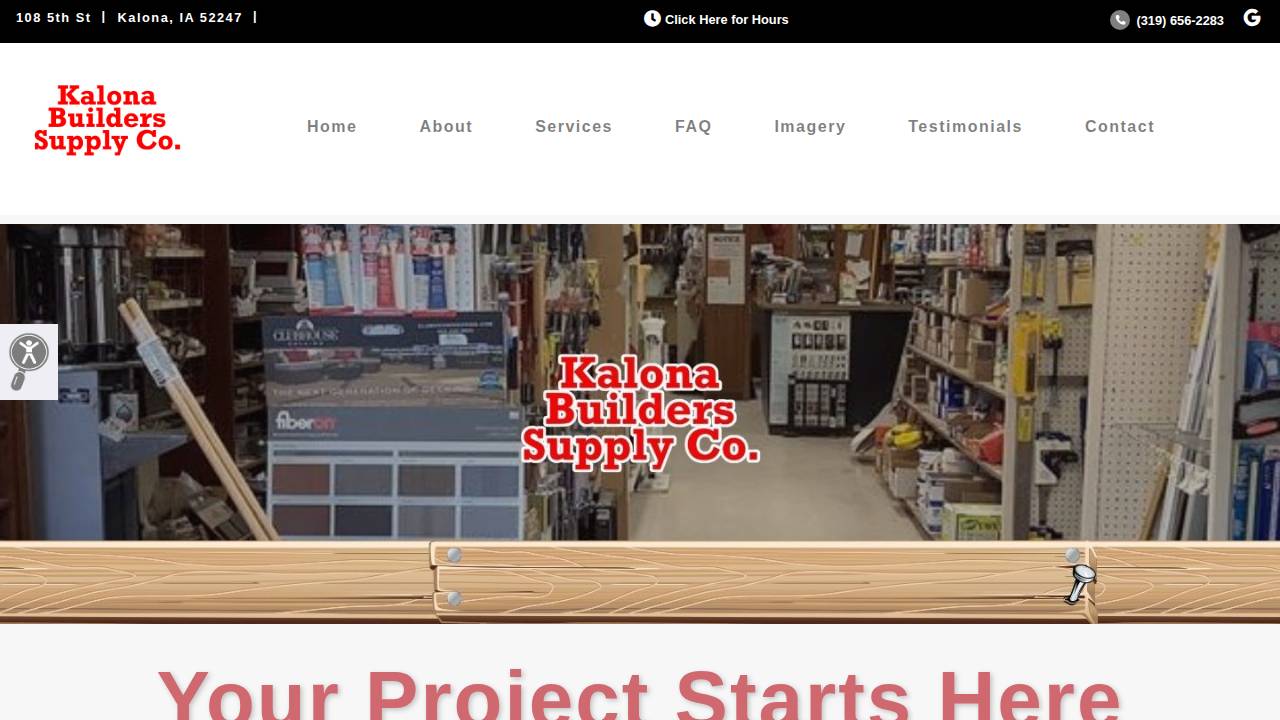 Kalona Builders website screenshot