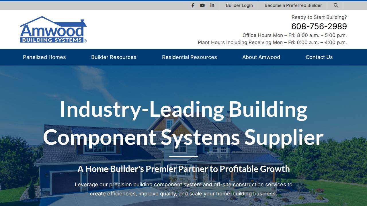 Amwood Homes INC website screenshot