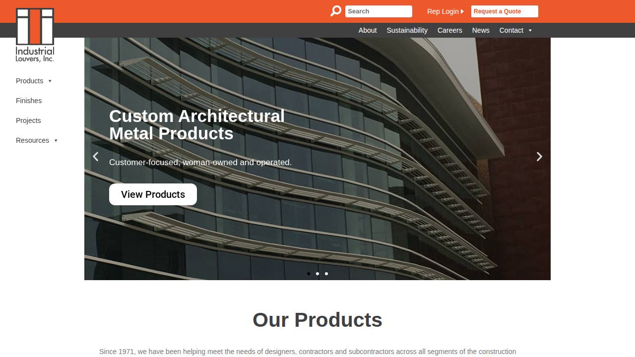 Industrial Louvers INC website screenshot