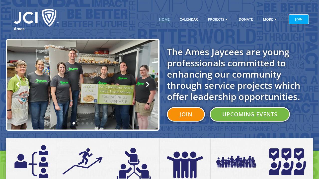 Ames Jaycees website screenshot