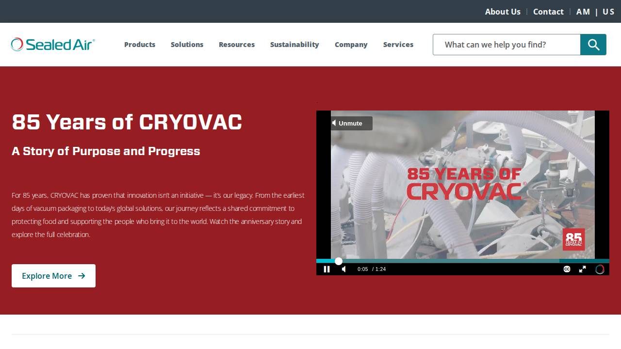 Sealed AIR Corporation (us) website screenshot