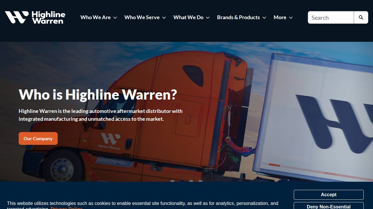 Warren Distribution INC website screenshot