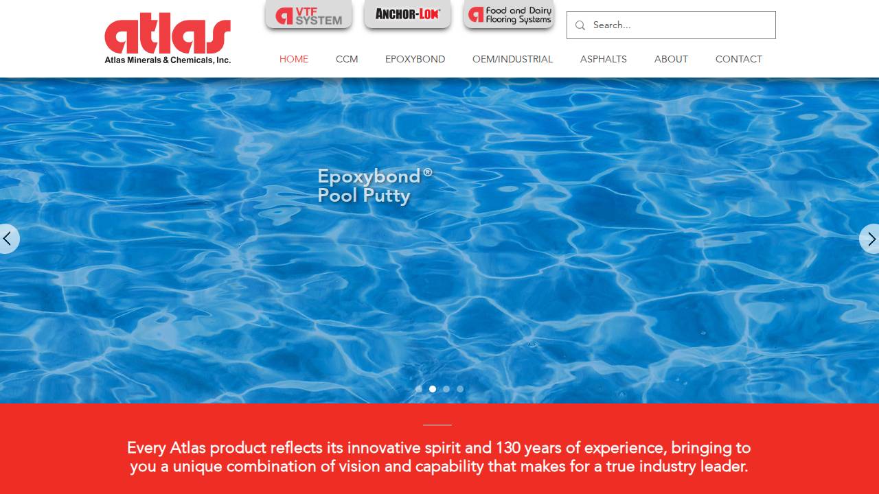 Atlas Minerals & Chemicals INC website screenshot