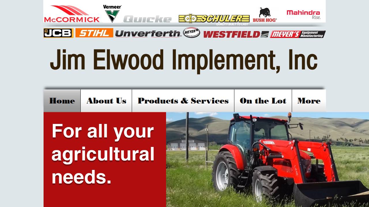 JIM Elwood Impl INC website screenshot