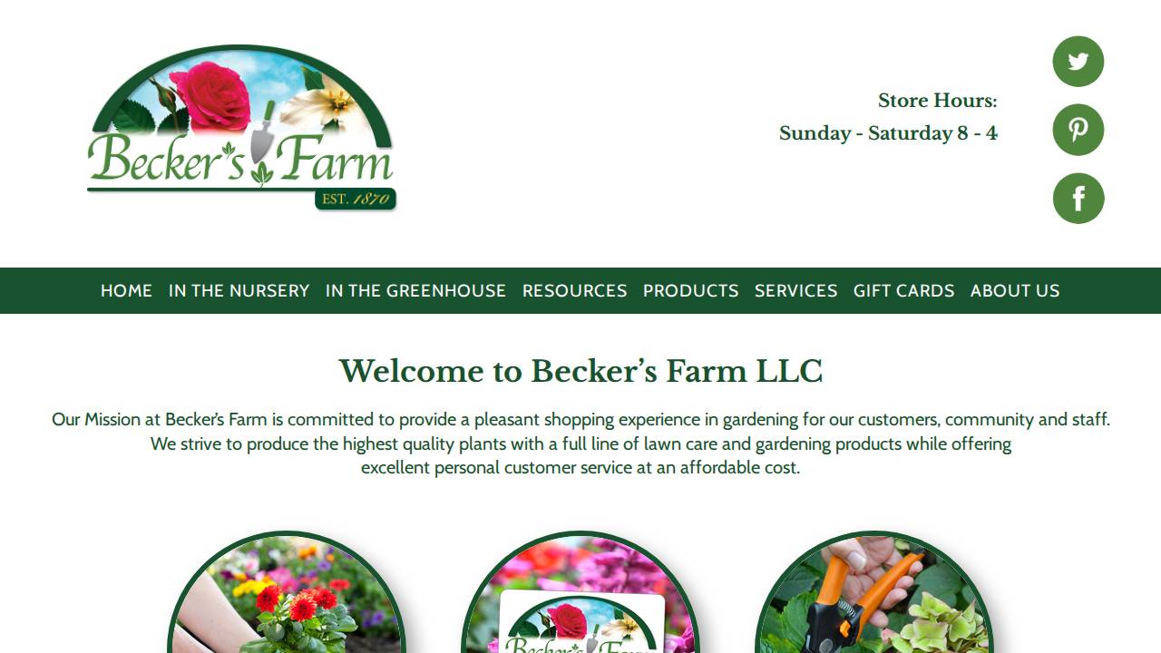 Becker, Scott L; Beckers Farm Service website screenshot