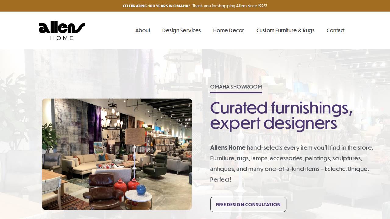 Allen Furniture City INC website screenshot