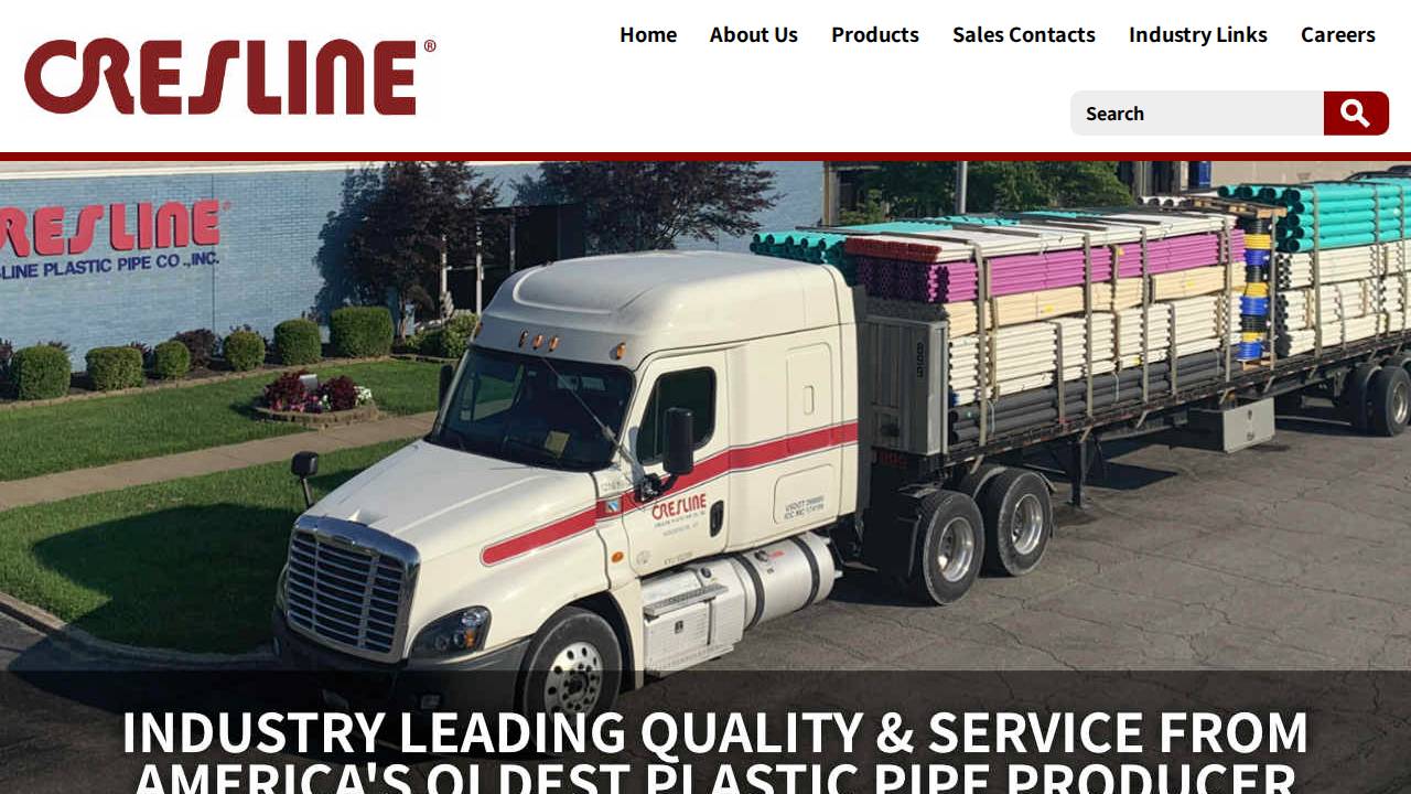 Cresline Plastic Pipe CO INC website screenshot