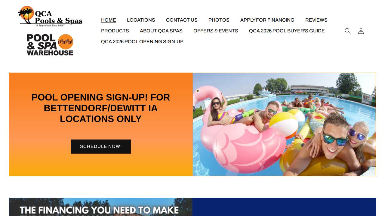 Quad Cities Automatic Pools INC website screenshot