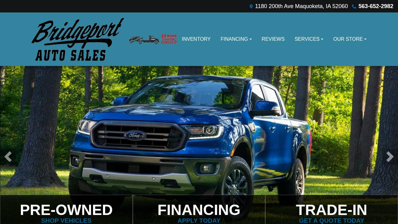 Edwards, Mark J; Bridgeport Auto Sales,service website screenshot