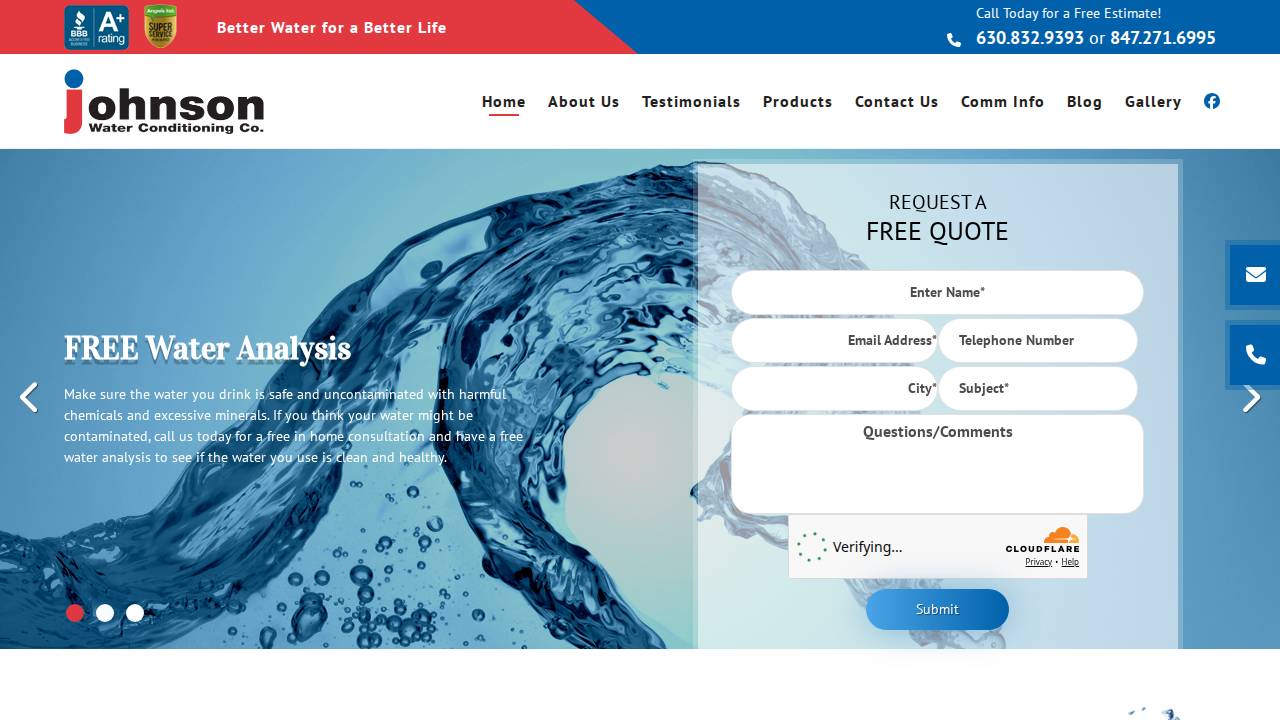 Johnson Water Equipment INC website screenshot