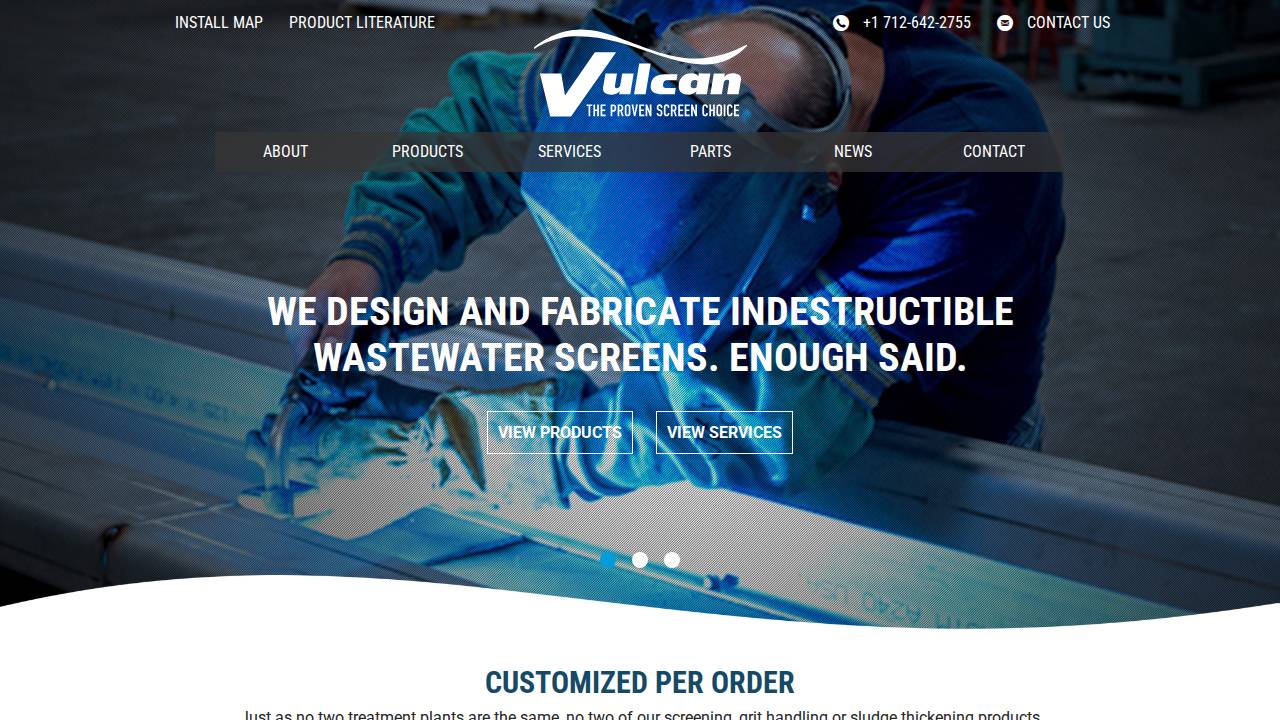 Vulcan Industries Llc website screenshot