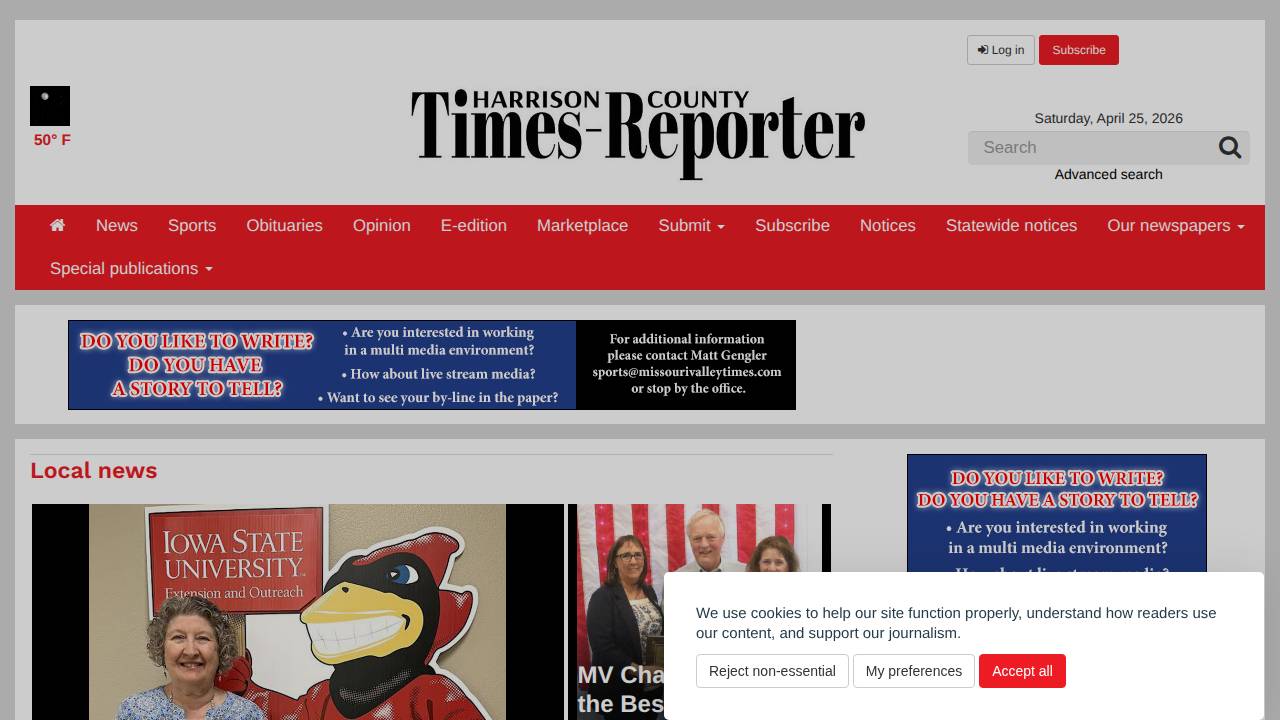 Missouri Valley Times Enterprises I website screenshot