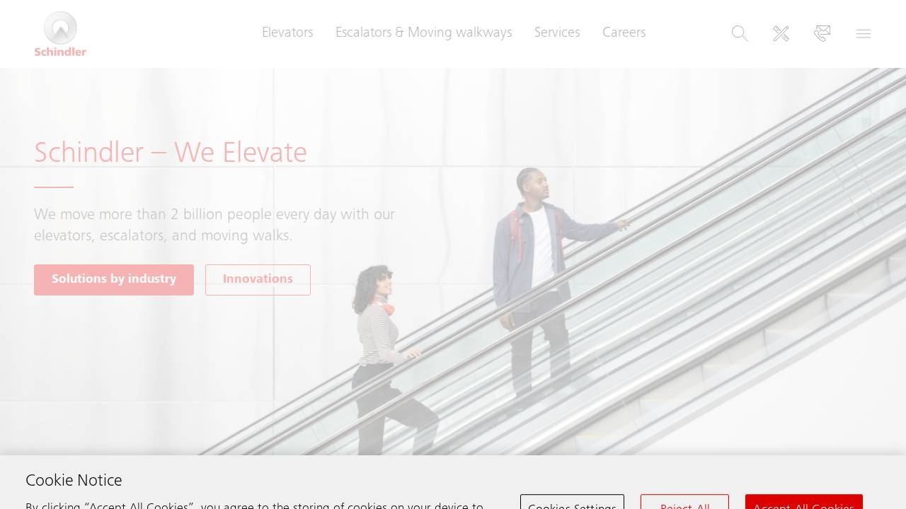 Schindler Elevator Corporation website screenshot