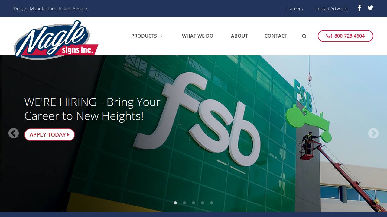 Nagle Signs INC website screenshot