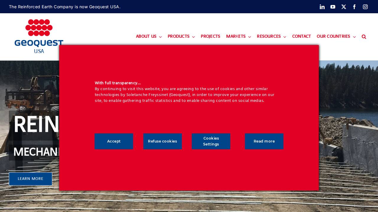 THE Reinforced Earth Company website screenshot