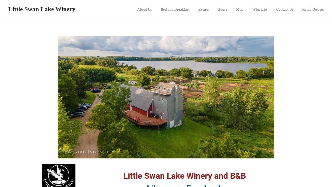 Little Swan Lake Winery website screenshot