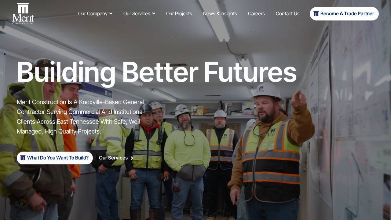 Merit Construction Company website screenshot