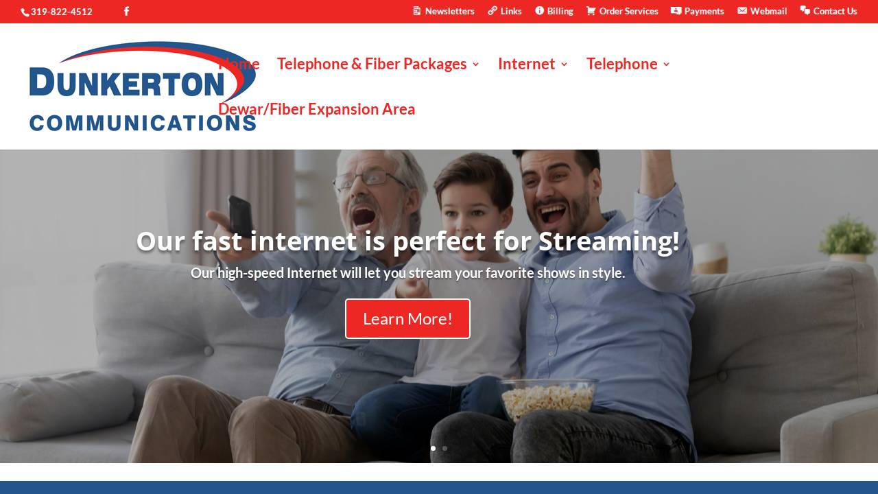 Dunkerton Telephone Cooperative website screenshot
