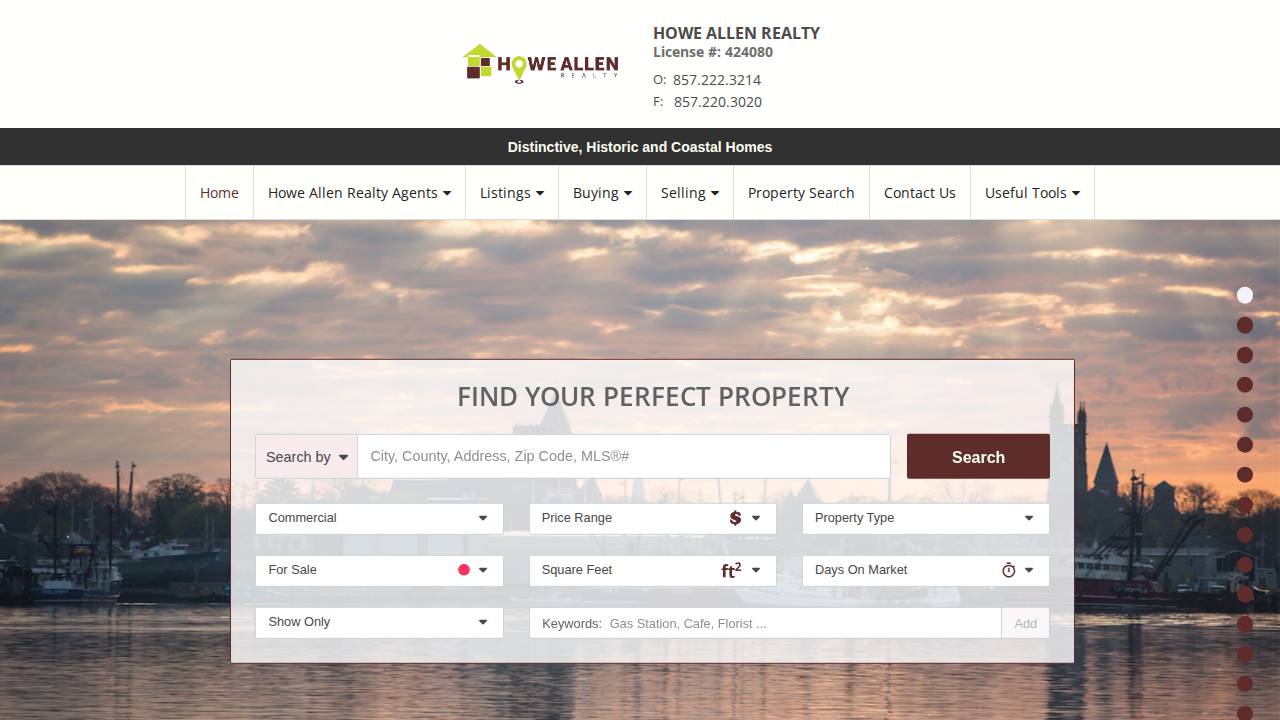 Howe,allen website screenshot