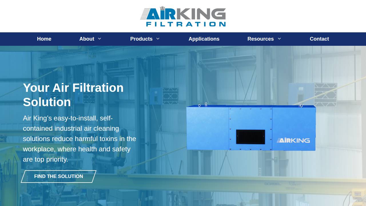 AIR King Filtration Inc, Iowa Distributing CO website screenshot