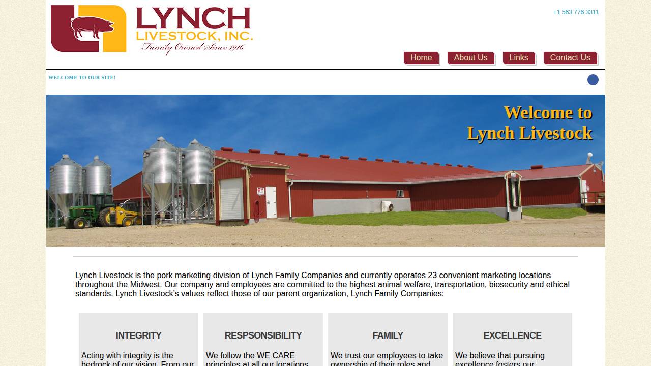 Lynch Livestock Inc, Waucoma Tire Company website screenshot