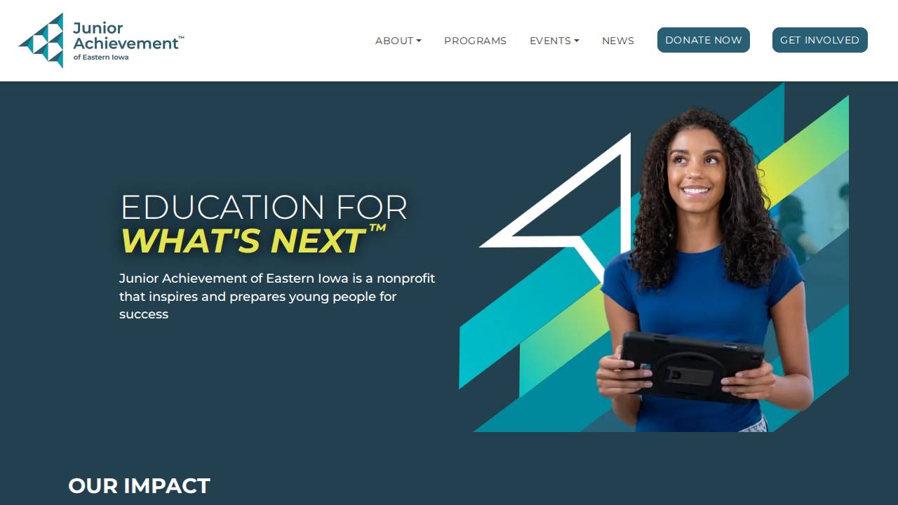 Junior Achievement OF E IA INC website screenshot