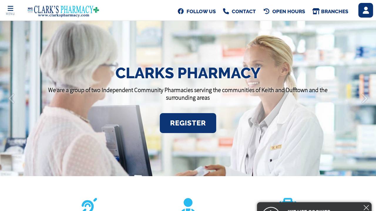 Clarks Pharmacy INC website screenshot