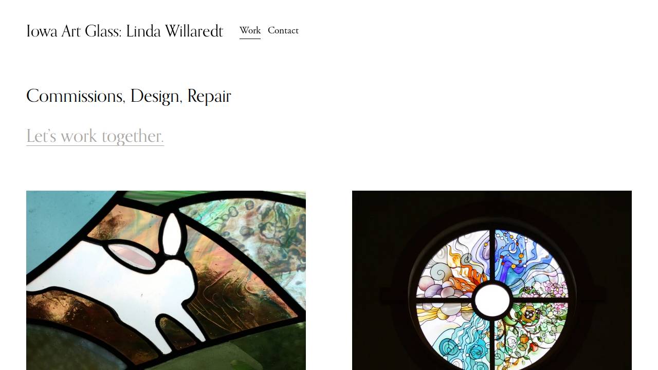 Iowa ART Glass website screenshot