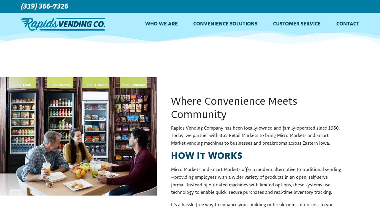 Rapids Vending CO website screenshot