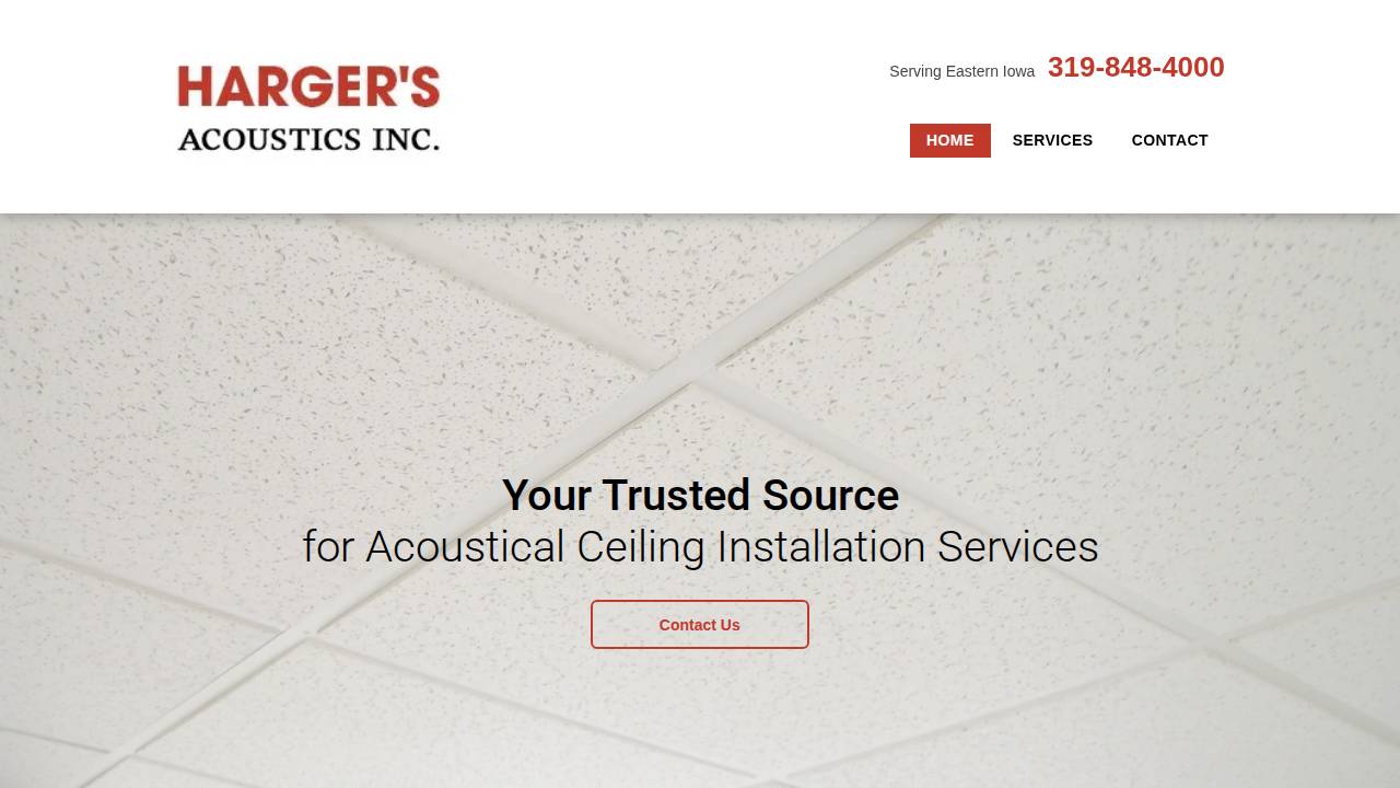 Hargers Acoustics Inc website screenshot