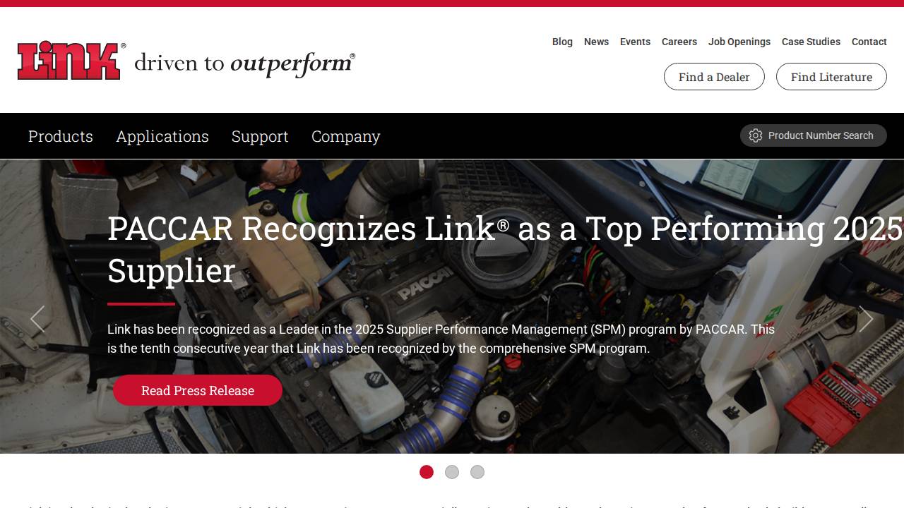 Link MFG LTD website screenshot